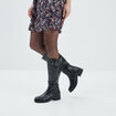 Bottes &agrave; talons carr&eacute;s noir femme
