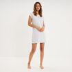 Chemise de nuit manches courtes gris clair femme