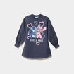 Robe évasée molletonnée Stitch gris foncé fille