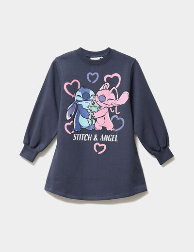 Robe évasée molletonnée Stitch gris foncé fille