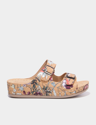 Mules avec boucles marron femme