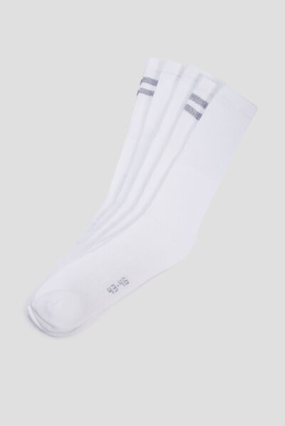 Lot 5 paires de chaussettes blanc homme