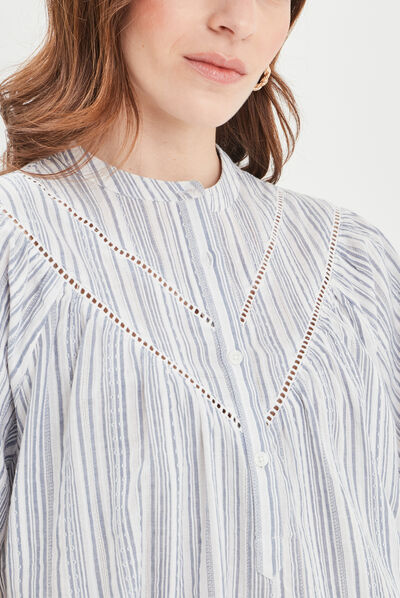 Blouse manches courtes Creeks ecru femme