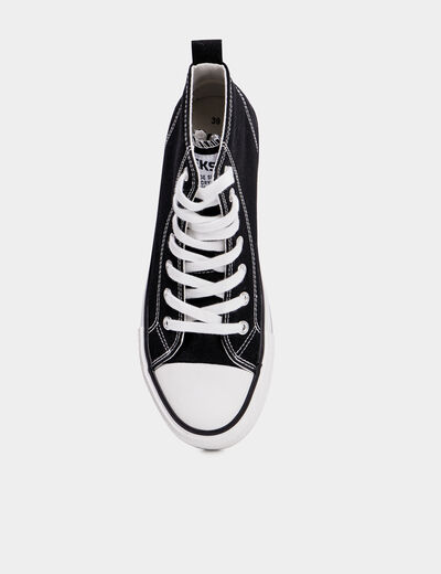 Baskets montantes &agrave; lacets Creeks noir femme
