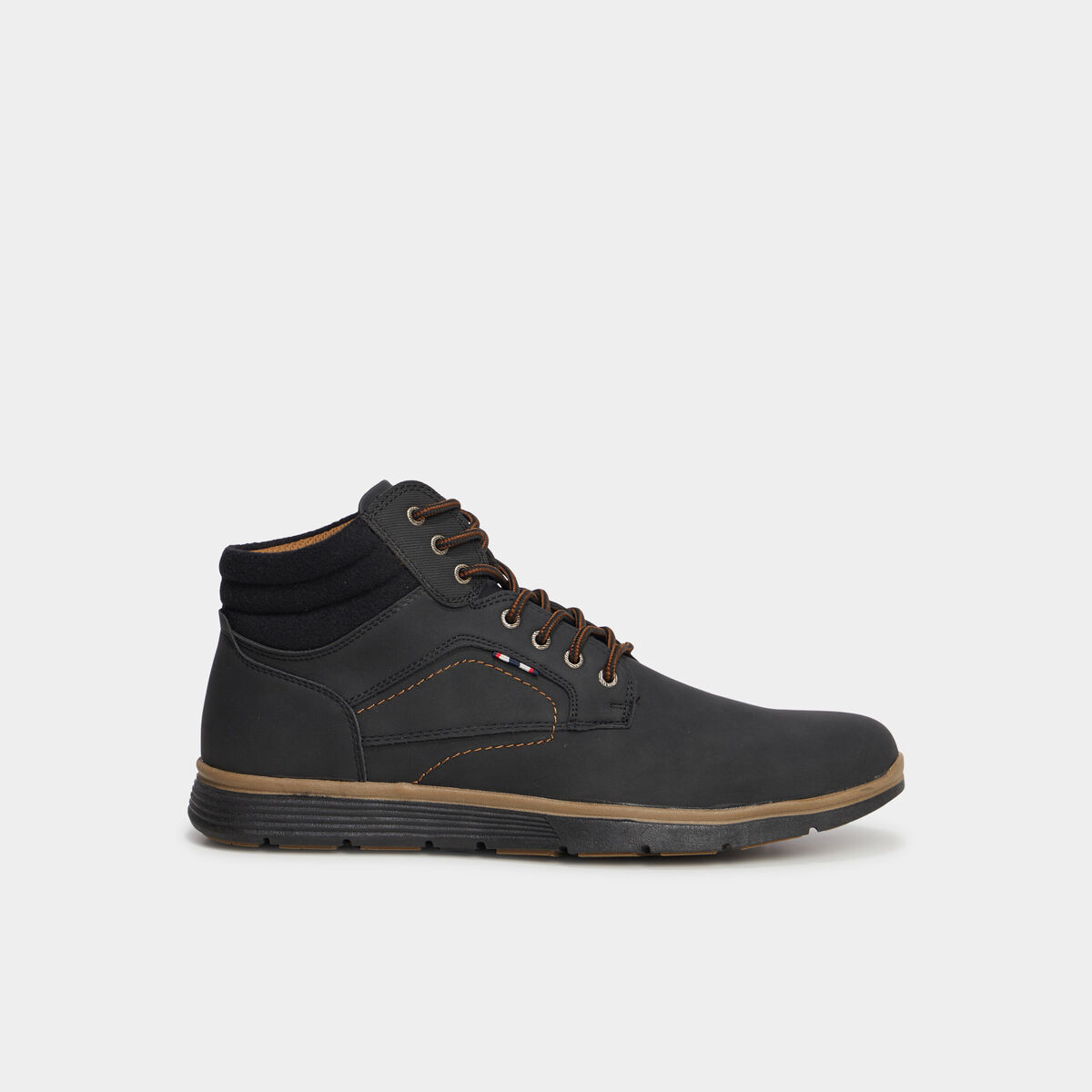Bottines montantes &agrave; lacets noir homme