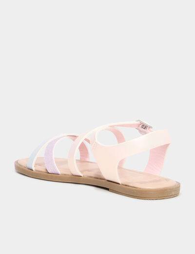 Sandales à brides croisées rose fille