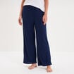 Bas de pyjama large c&ocirc;tel&eacute; long bleu marine femme