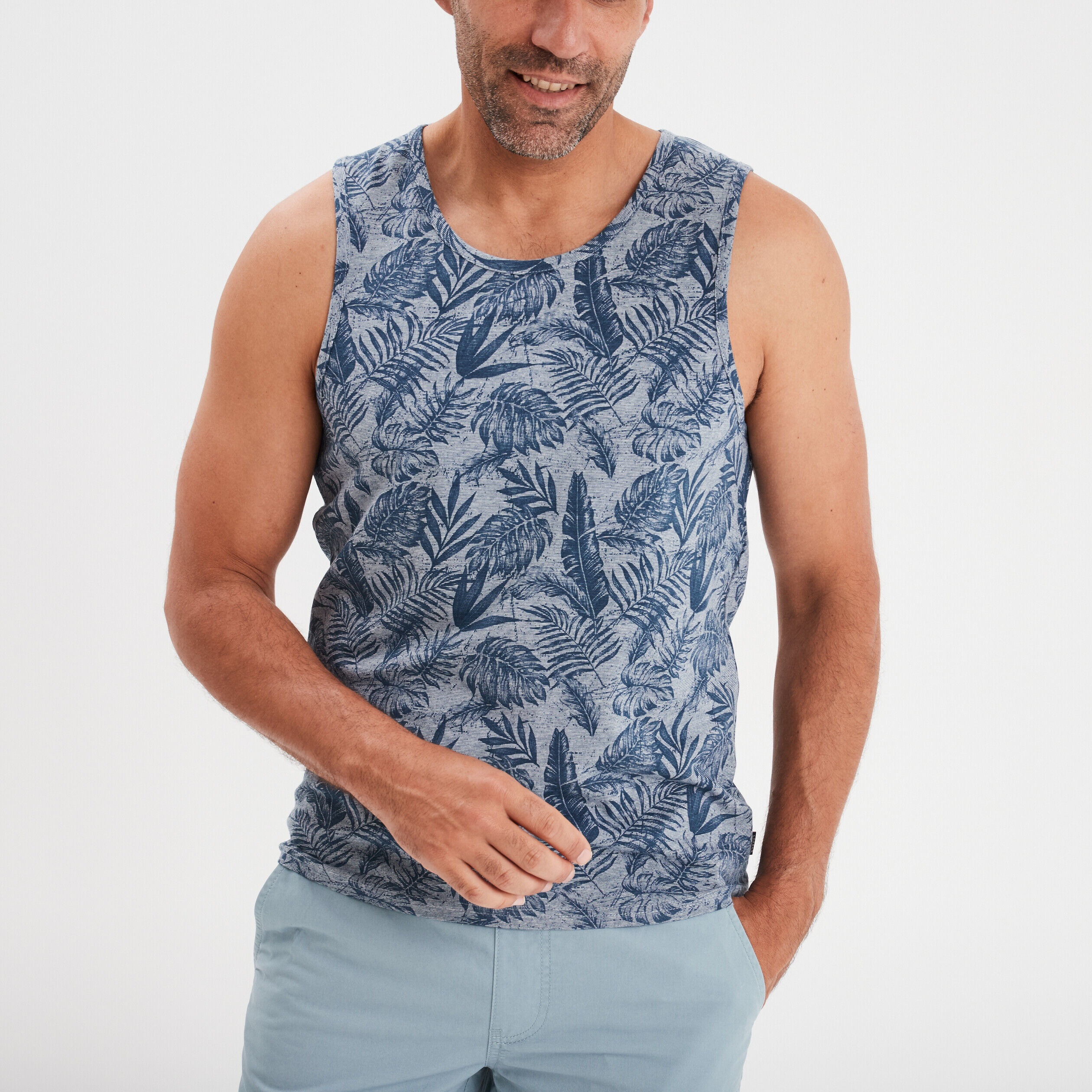 Débardeur col rond coton Creeks bleu marine homme CREEKS