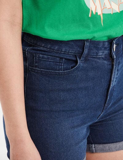 Short en jean slim denim brut femme