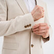 Veste blazer droite courte lin mélangé gris clair homme