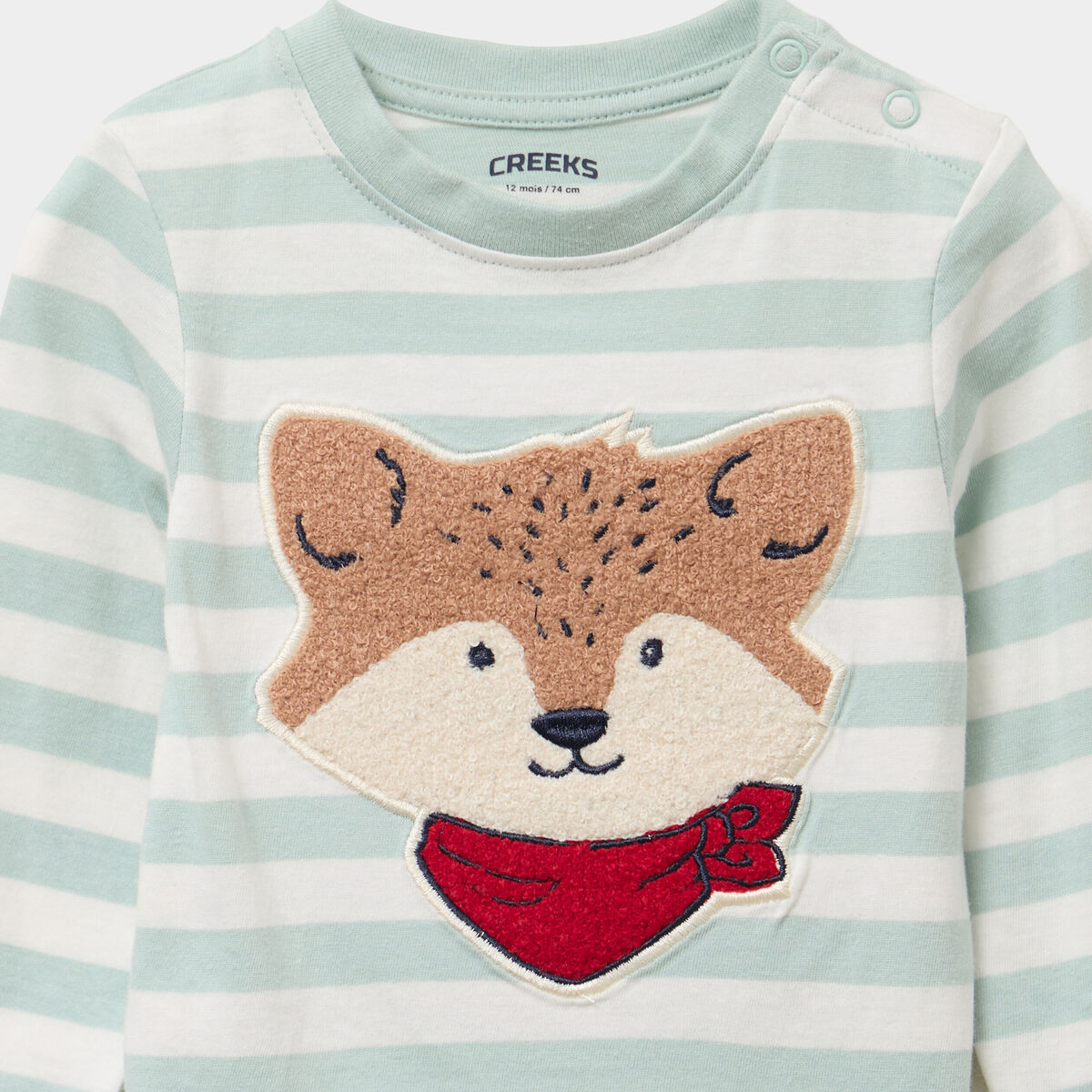 T-shirt manches longues coton vert pastel bébé garçon