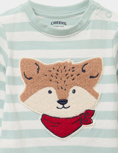 T-shirt manches longues coton vert pastel bébé garçon