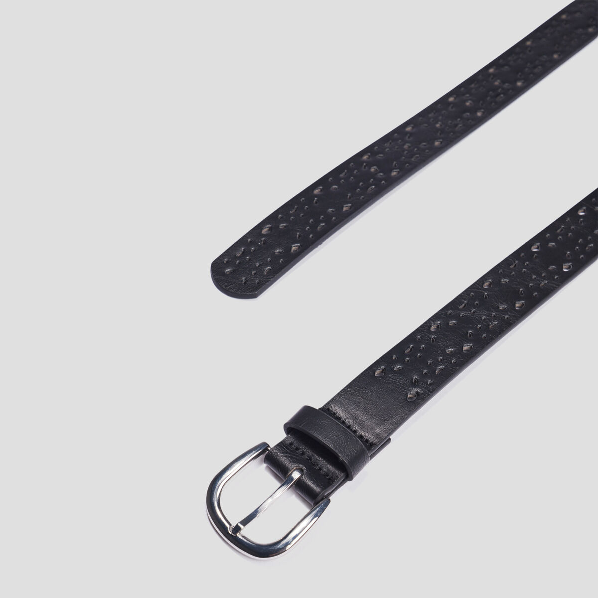 Ceinture perforée noir femme
