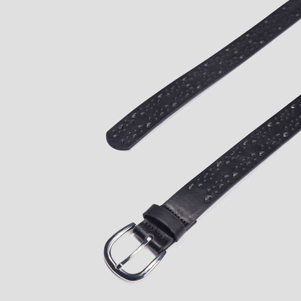 Ceinture perforée noir femme