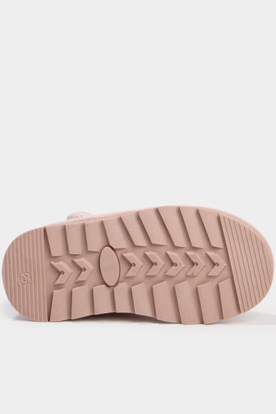 Boots fourr&eacute;es avec noeuds rose fille