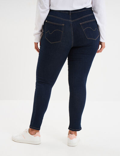 Jeans skinny 7/8ème taille haute denim brut femme grande taille