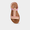 Sandales tress&eacute;es &agrave; brides &eacute;lastiqu&eacute;es rose fille