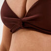 Haut de maillot de bain embo&icirc;tant padd&eacute; marron femme
