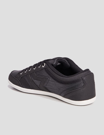 Tennis basses à lacets noir homme