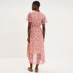 Robe longue &eacute;vas&eacute;e col cache-coeur rose femme