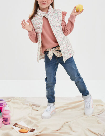 Doudoune sans manches col montant Creeks beige fille