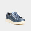 Tennis basses perforées à lacets bleu marine femme