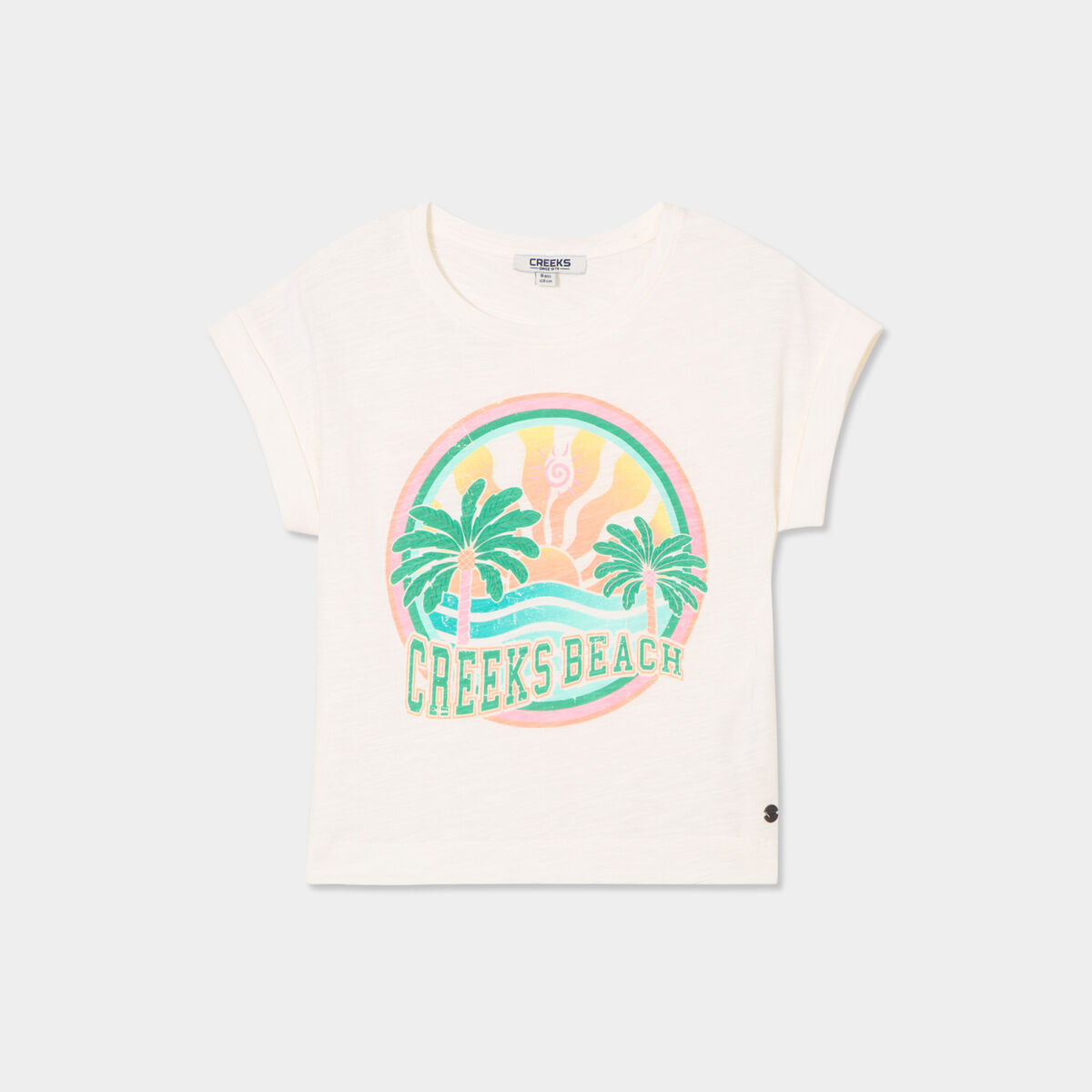 T-shirt manches courtes coton blanc fille