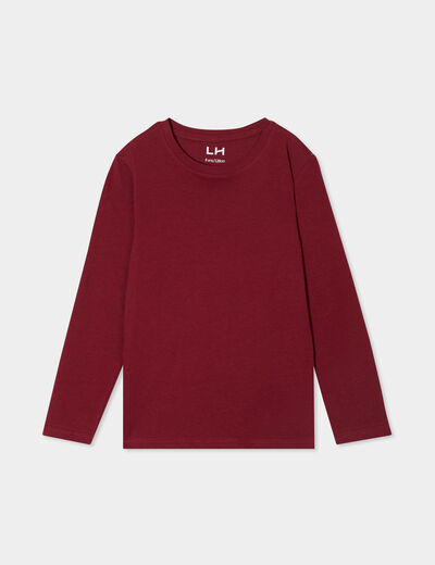 T-shirt manches longues bordeaux garçon