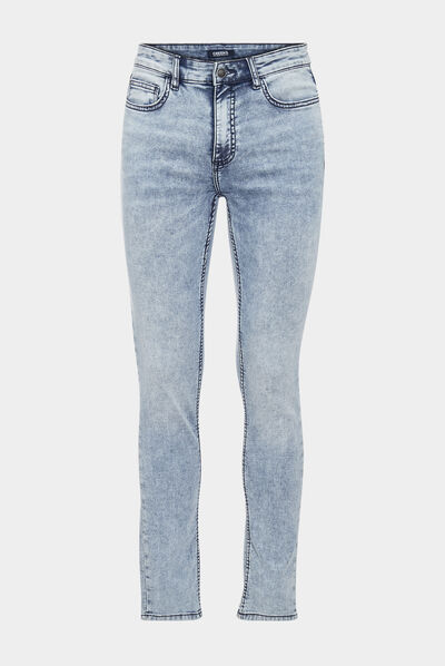 Jeans skinny taille standard denim bleach homme