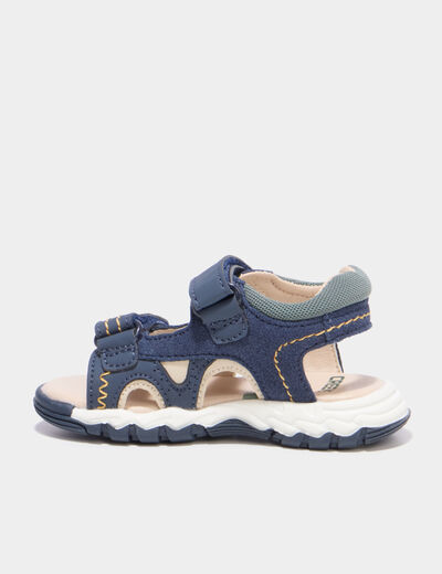 Sandales &agrave; scratchs bleu marine b&eacute;b&eacute; gar&ccedil;on