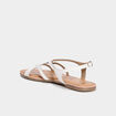 Sandales plates en cuir blanc femme