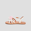 Sandales avec bride &agrave; scratch blanc fille
