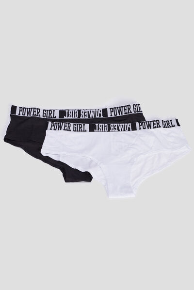 Lot 2 shortys microfibre noir femme