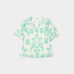Blouse manches courtes papillons coton ecru femme