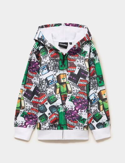 Sweat zipp&eacute; &agrave; capuche Minecraft multicolore gar&ccedil;on