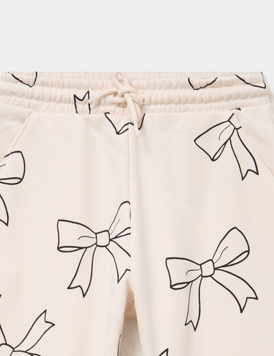 Pantalon de jogging molleton beige fille