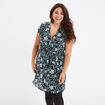 Robe courte ceinturée col zippé noir femme grande taille