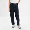 Jean balloon taille haute cropped coton denim brut femme
