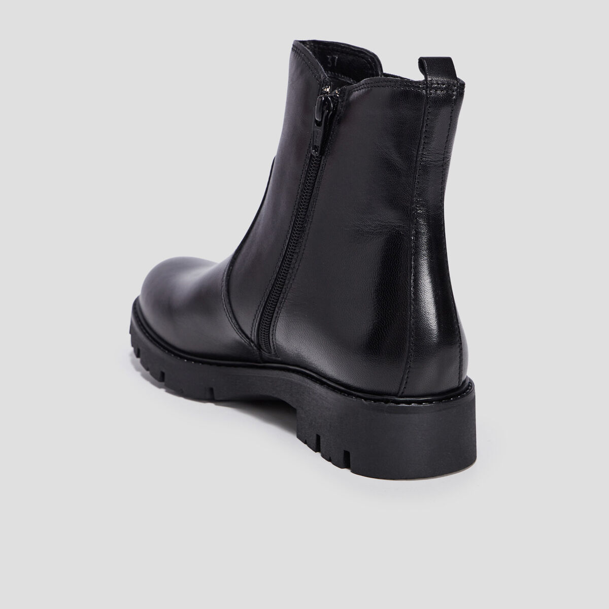 Bottines chelsea en cuir noir fille
