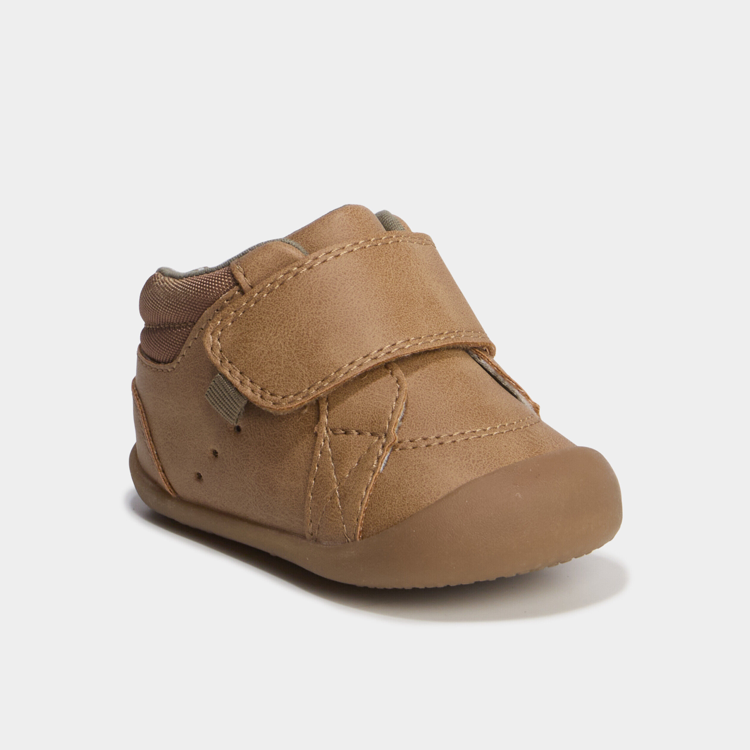 Bottillons à scratchs semelle souple camel bébé garçon LH