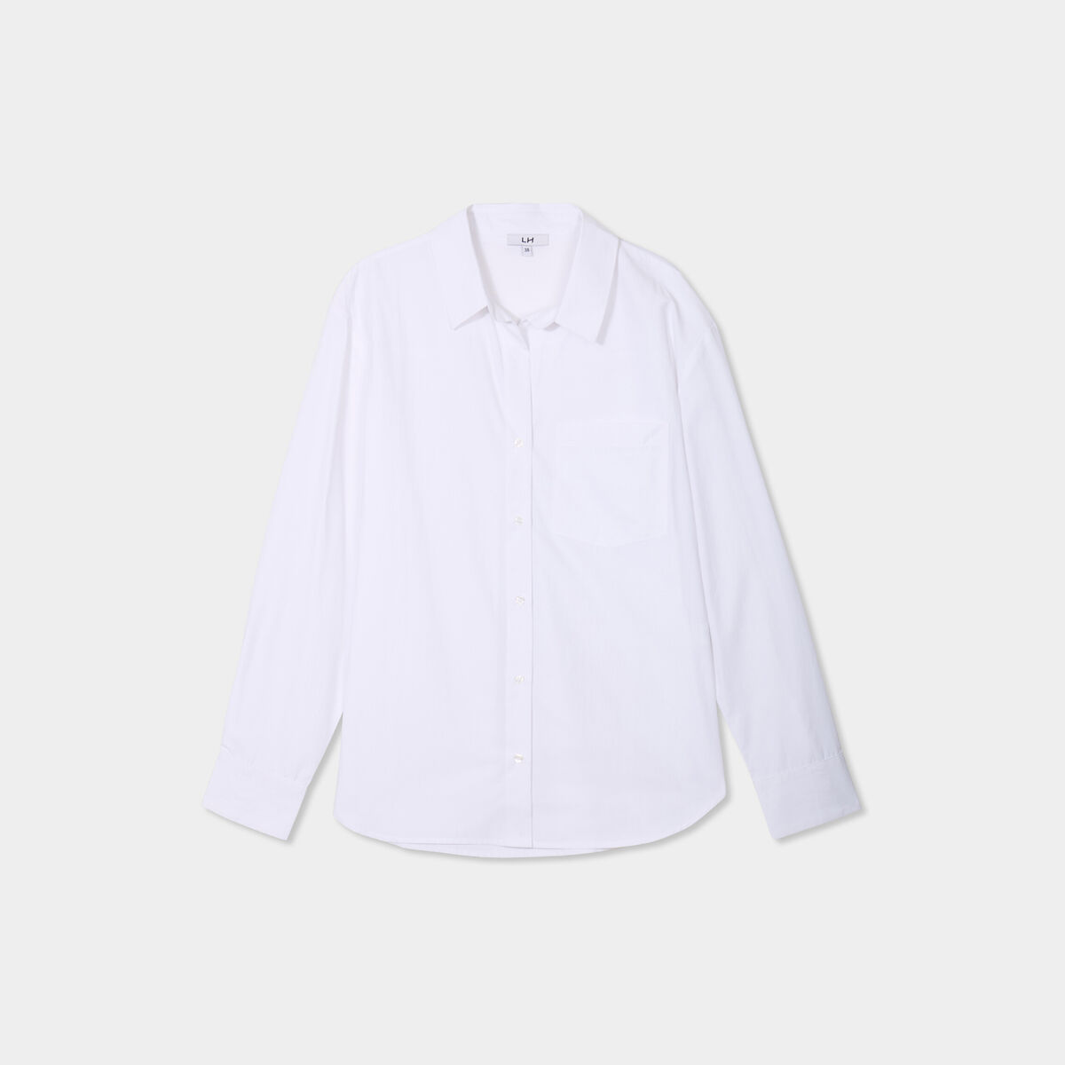 Chemise oversize popeline de coton blanc femme