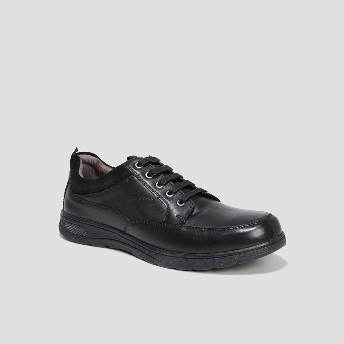 Derbies à lacets en cuir noir homme