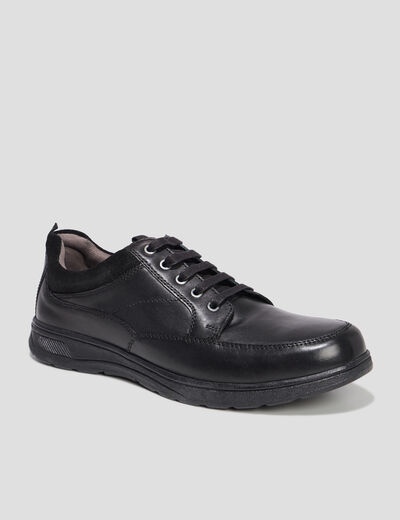 Derbies à lacets en cuir noir homme