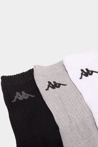 Lot 3 paires chaussettes sport Kappa gris homme
