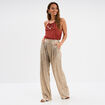 Blouse col bijoux amovible marron cognac femme