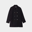 Caban boutonné mi-long noir femme