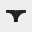 Tanga en dentelle doublure coton noir femme