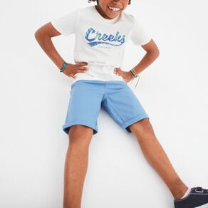 t shirt col rond manches courtes creeks blanc garcon T-shirt col rond manches courtes Creeks blanc garçon