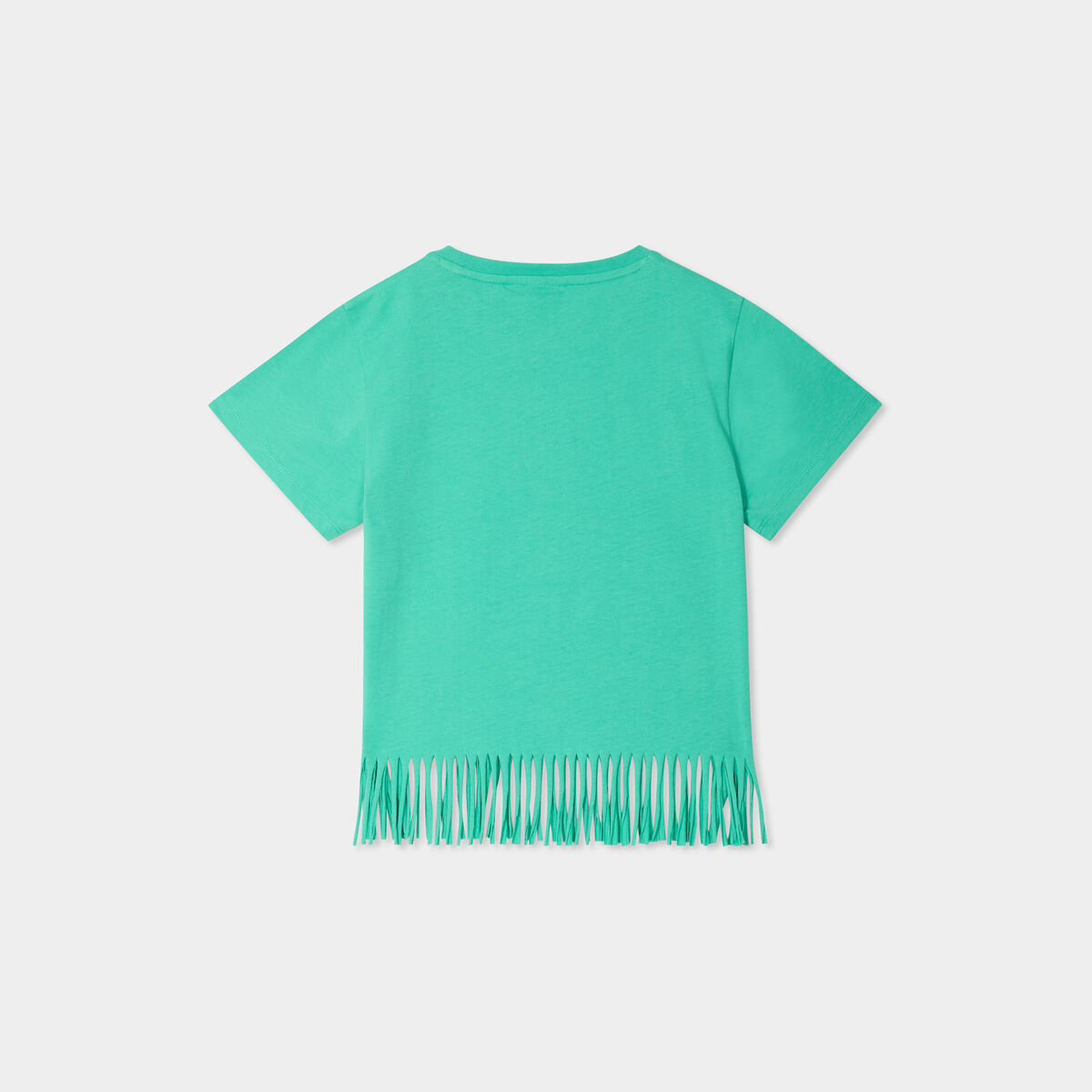 T-shirt à franges coton Vaiana vert fille