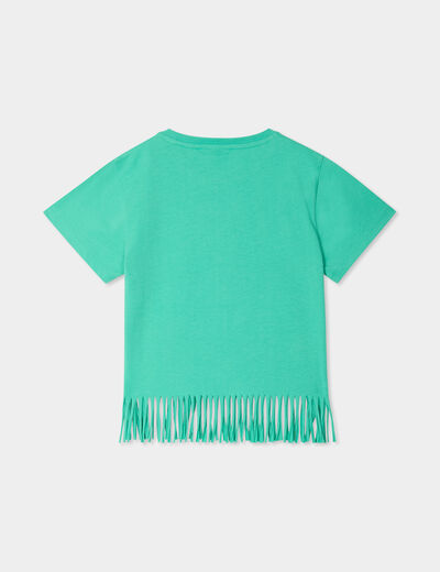 T-shirt à franges coton Vaiana vert fille